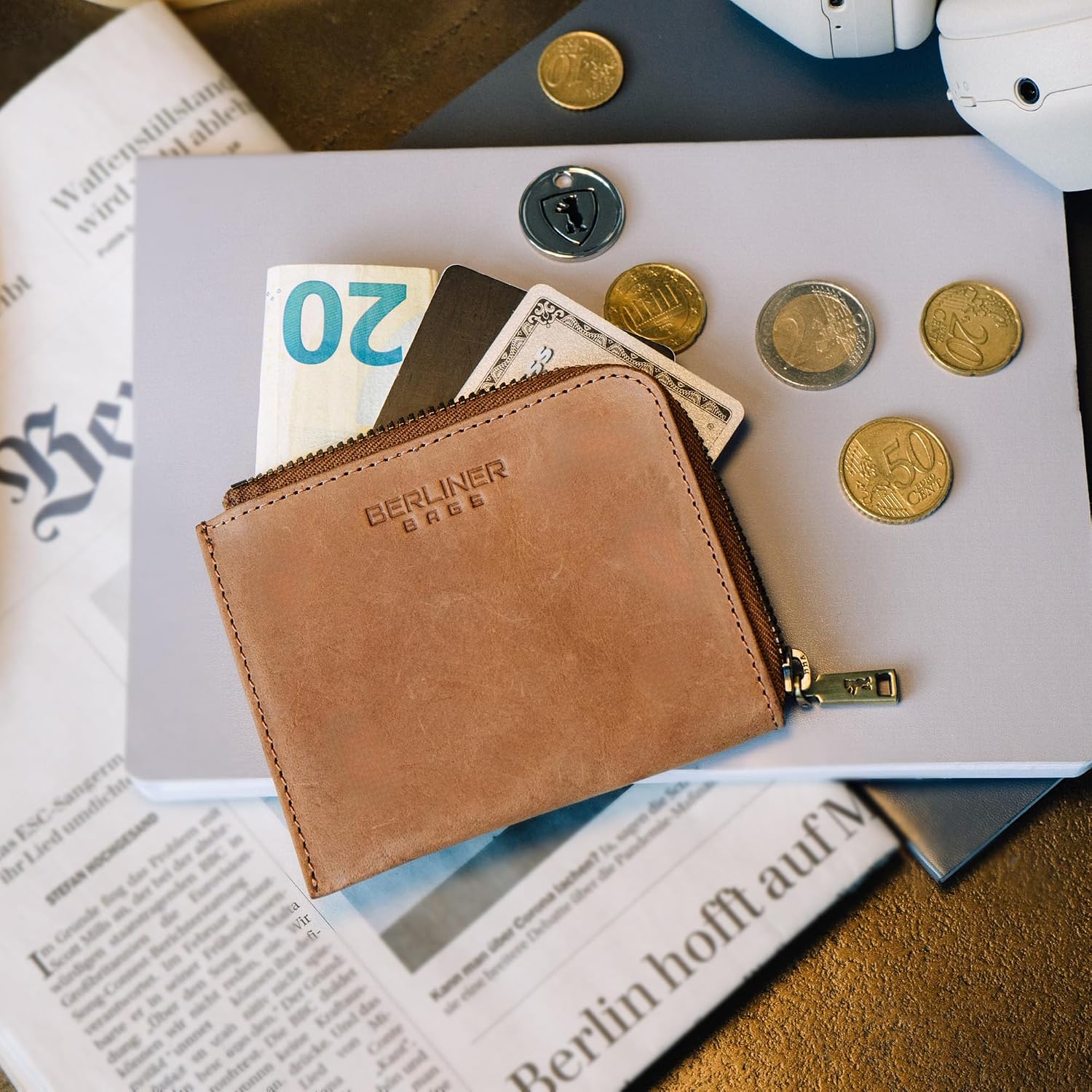 Thumbnail 1 de Berliner Bags Münzbörse Mark aus Leder – Mini-Geldbeutel für Damen und Herren