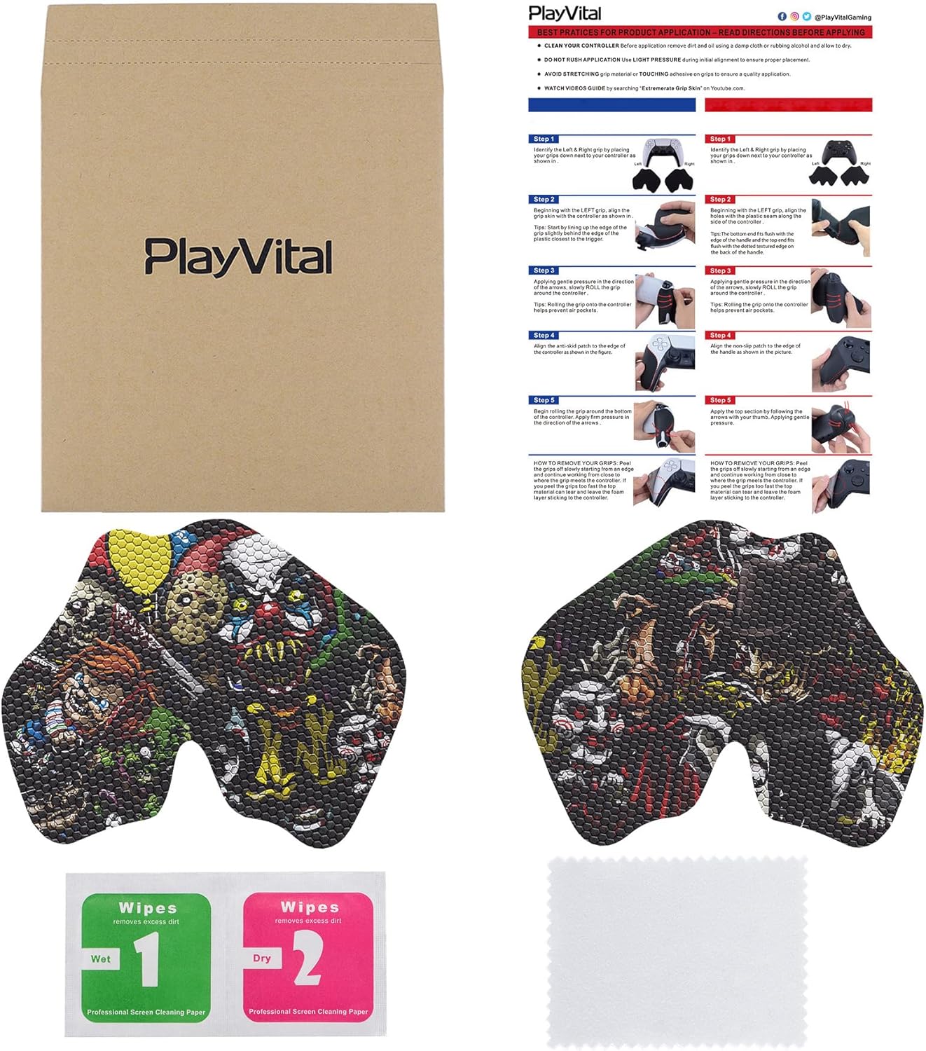 Thumbnail 1 de eXtremeRate PlayVital anti-skid controller grips for PS5