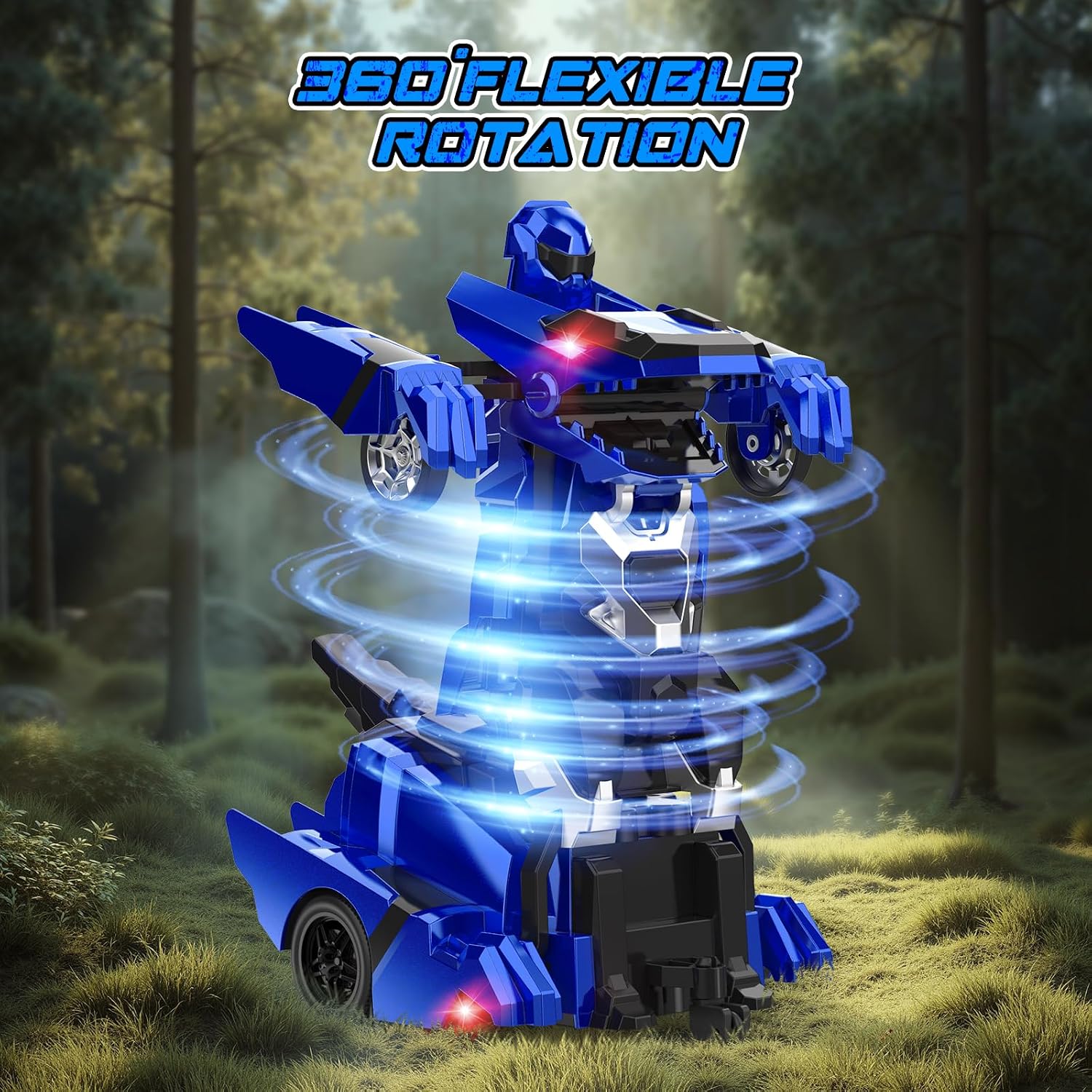 Detalle de Kroyedfuw NO.8889 Dinosaur Transform RC Car with One-Button Switch, 360° Spin