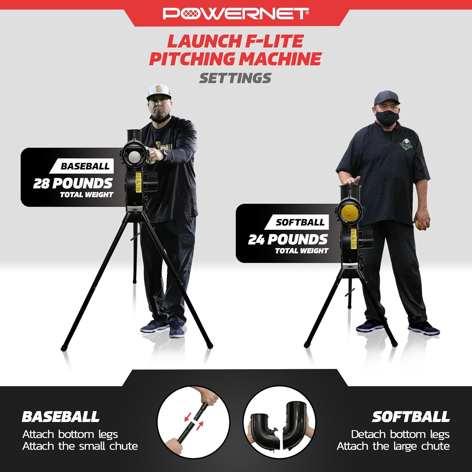 Thumbnail 3 de PowerNet Launch F-lite Baseball and Softball Pitching Machine
