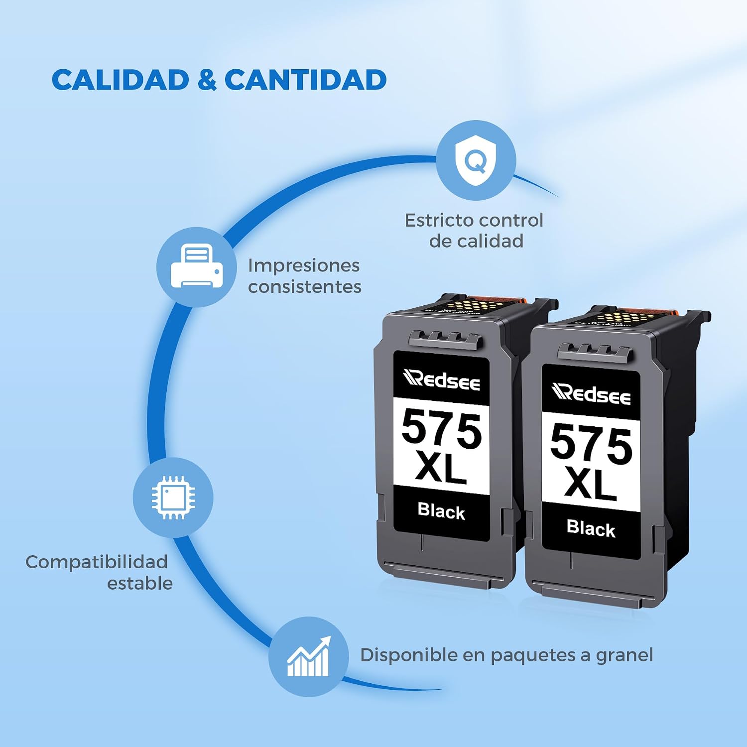 Thumbnail 4 de Redsee PG-575XL Cartuchos Compatibles para Canon Pixma TS3550i🖨