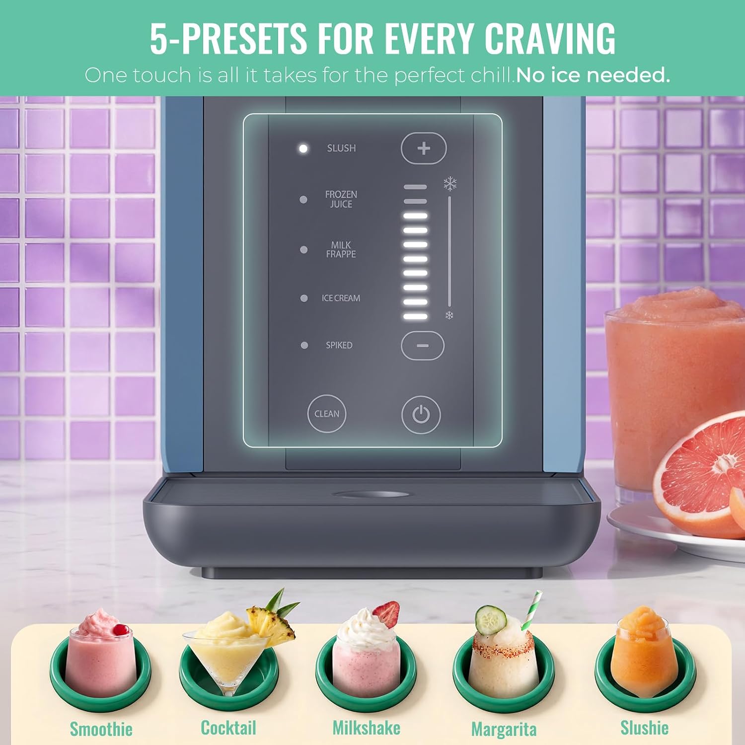 Detalle de AEKDA CT-A201US Home Slushie Machine, 66 oz, 5 Programs, No Ice Needed