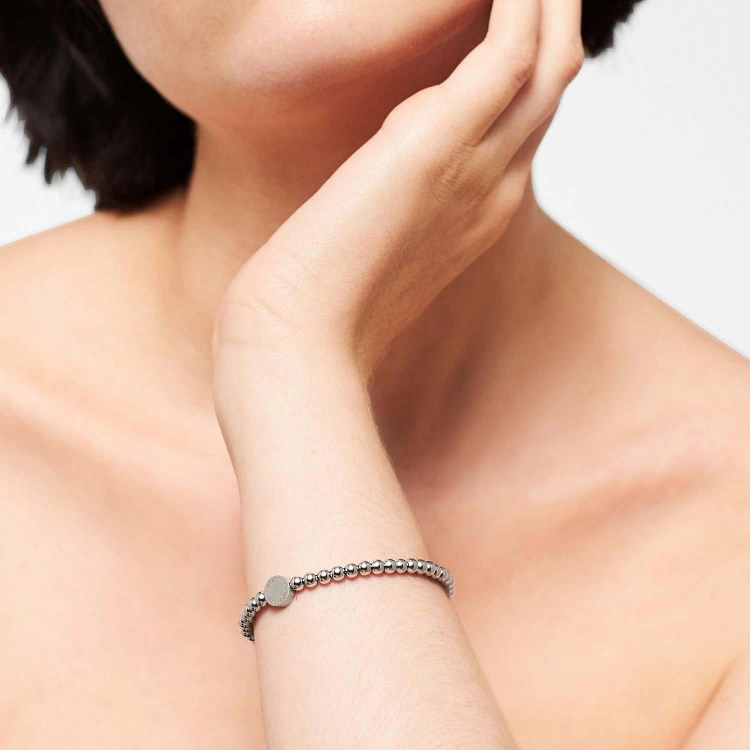 Detalle 2 de LIEBESKIND BERLIN Beads 6mm mit Logotag in Edelstahl – 17 cm