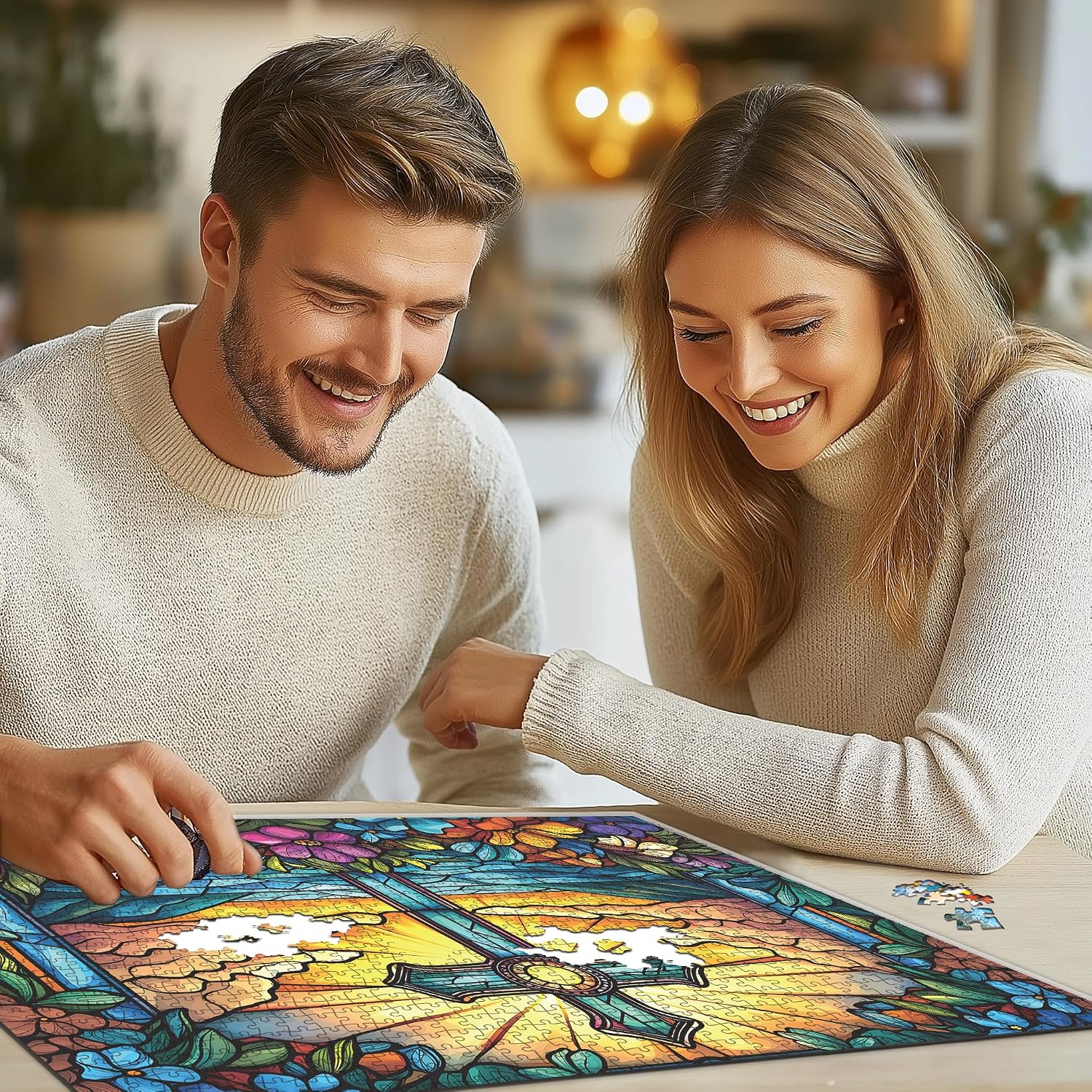 Thumbnail 4 de MINIWAN BFJIUJIU-00077 1,000-Piece Stained Glass Cross Puzzle