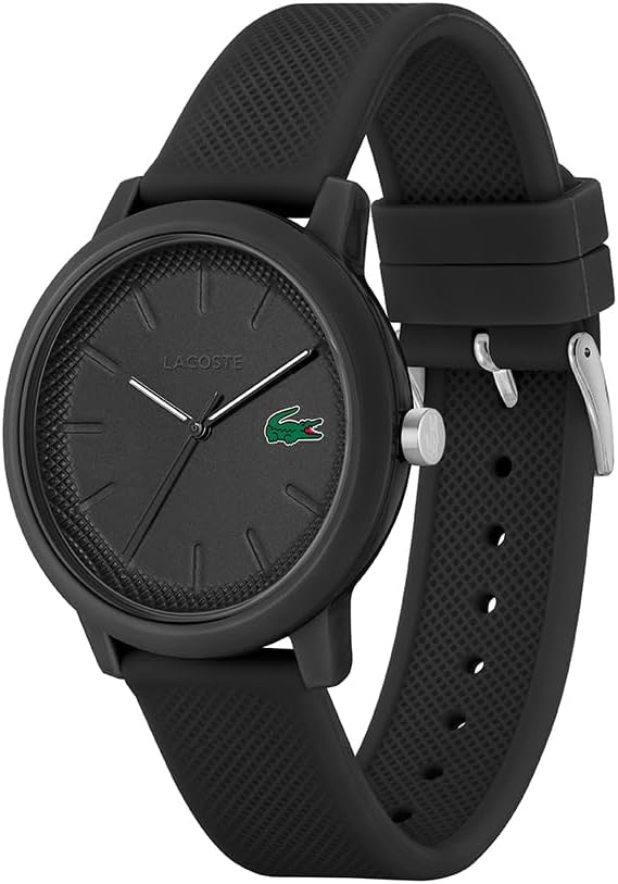 Detalle de Lacoste Analoguhr für Herren oder Damen – Kollektion Lacoste.12.12 mit Silikonarmband und Petit Piqué Textur