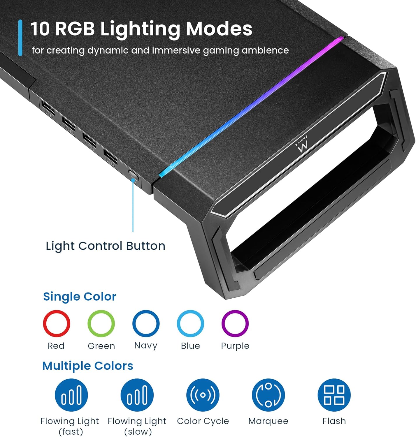 Thumbnail 5 de EW1268: Supporto per Monitor RGB con cassetto e hub USB 4 porte – fino a 27'' e 20 kg