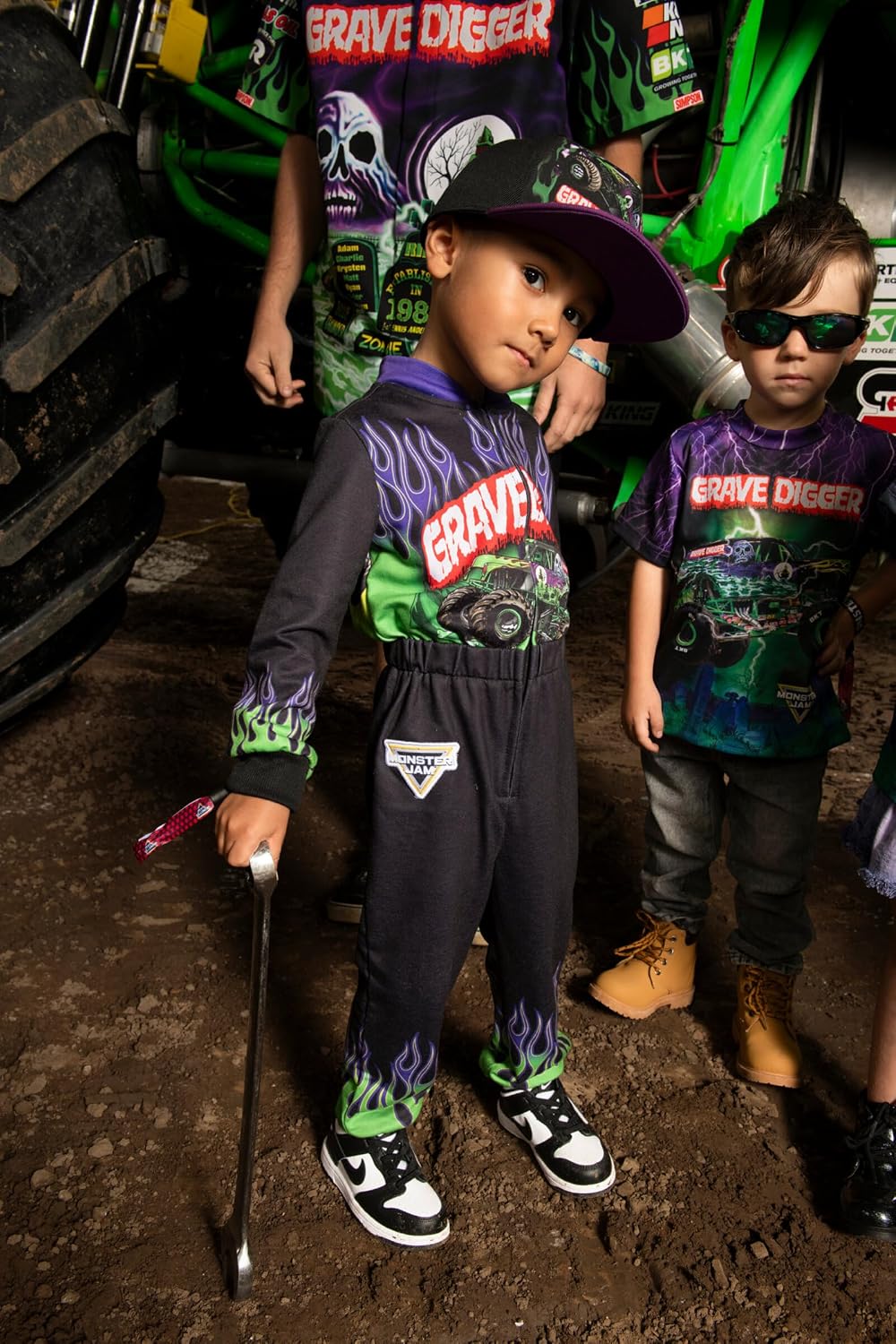 Thumbnail 3 de Monster Jam French Terry Racing Zip-Up Coverall for Infants and Kids