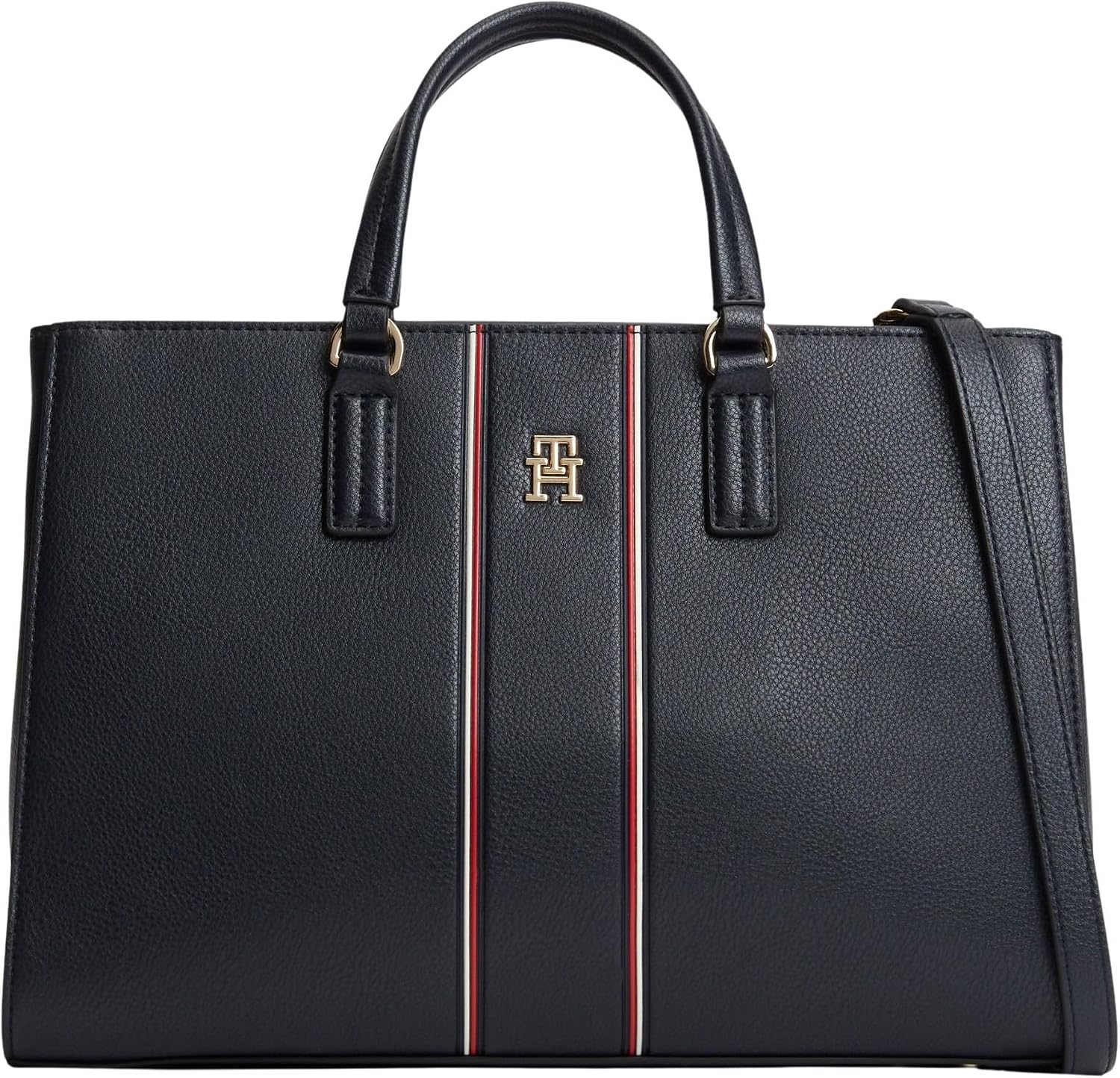 Detalle de Tommy Hilfiger Damen Th Daily Satchel Corp Aw0aw18644 Ranzen – Space Blue
