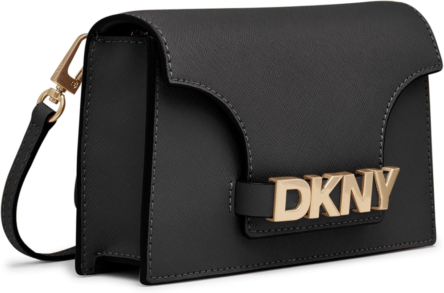 Thumbnail 4 de DKNY Portafoglio Avril in pelle da donna con pochette a corda nero/oro