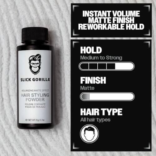 Detalle de Slick Gorilla Hair Styling Powder for Men – Texture Powder 20g