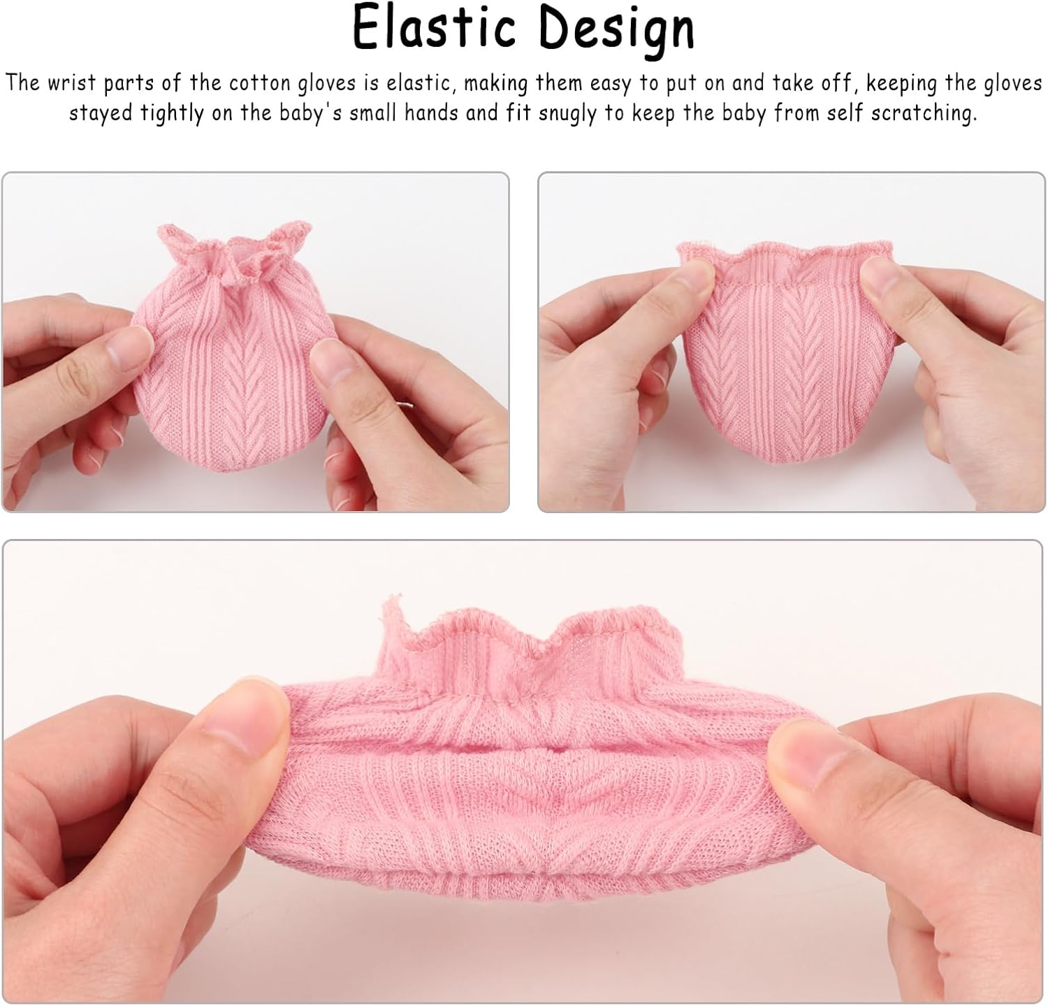 Thumbnail 6 de DRESHOW Newborn Hats Mittens Set: Soft Cotton Hospital Hat and Scratch-Prevention Mittens (0–6 Months)