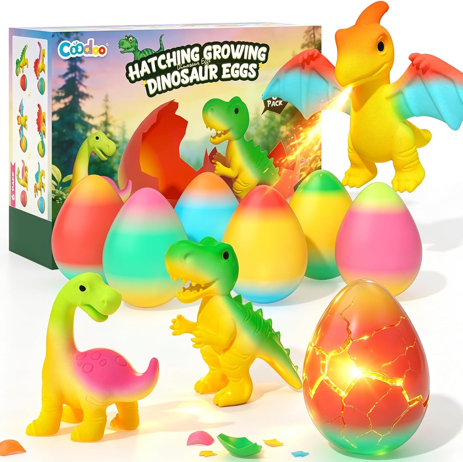 Detalle de Dinosaur Hatching Surprise Eggs for Kids – 6 Pack Dino Toys (UK)