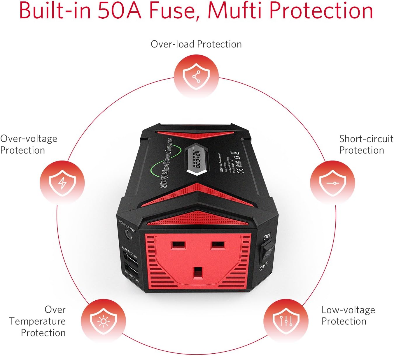 Thumbnail 2 de BESTEK Pure Sine Wave Inverter 300W