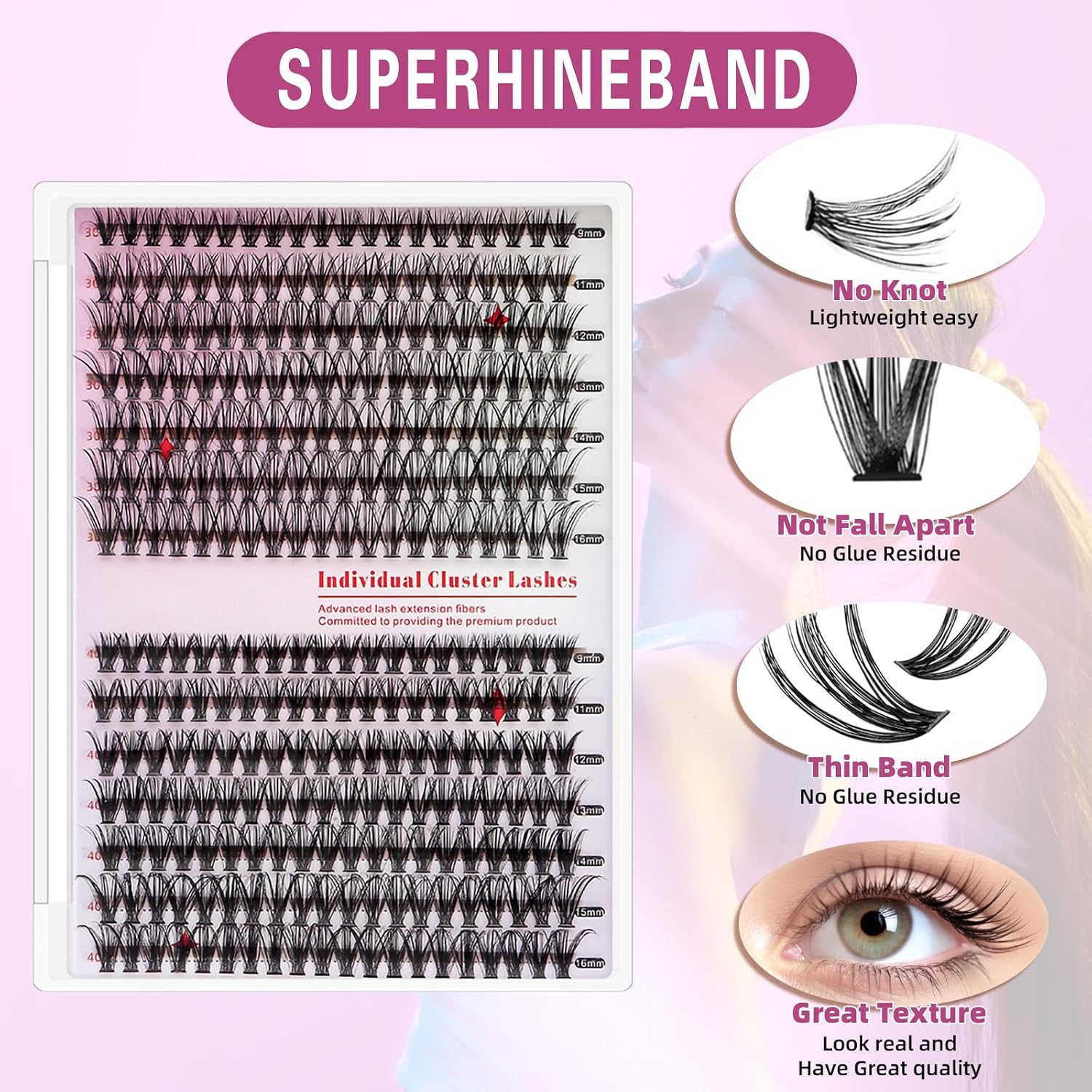 Thumbnail 1 de Qilnyeh Pestañas Cluster Lashes Kit 280 piezas