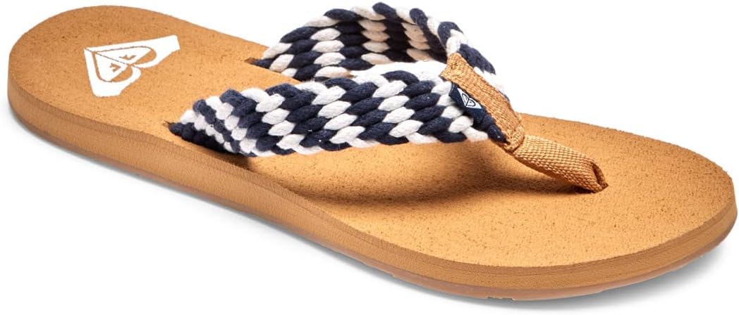 Detalle de Roxy ARJL100397 – Tongs Femme, design Heritage et confort en coton tressé