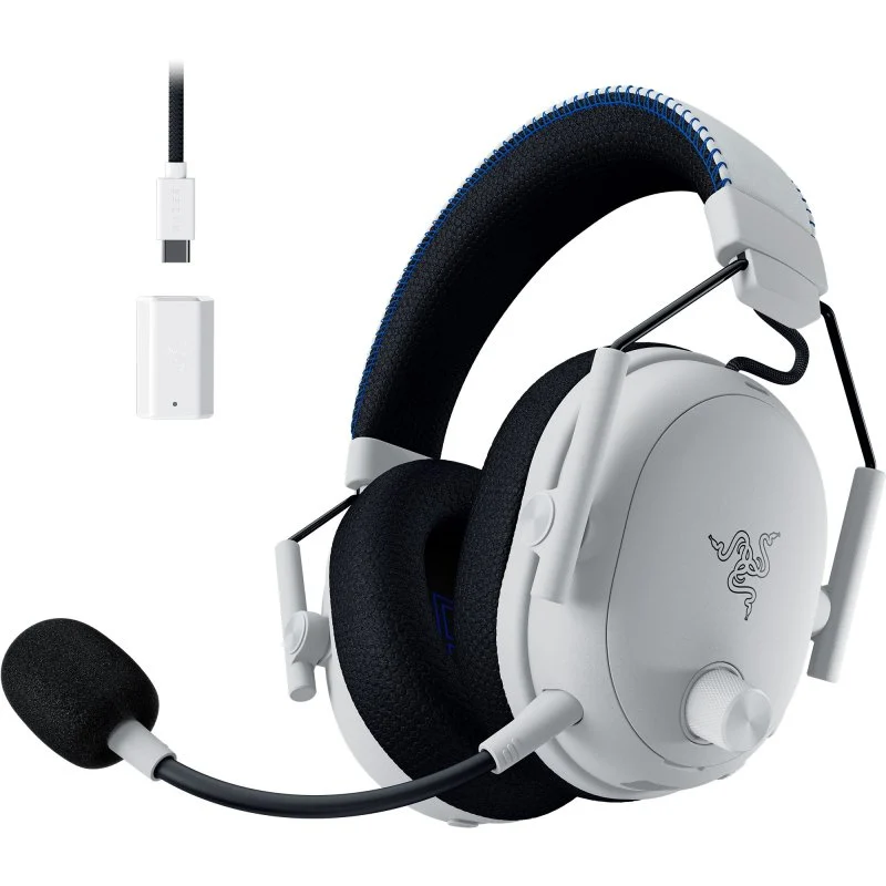 Detalle de Razer BlackShark V3 Pro for PlayStation inalámbricos con cancelación de ruido – colores blancos
