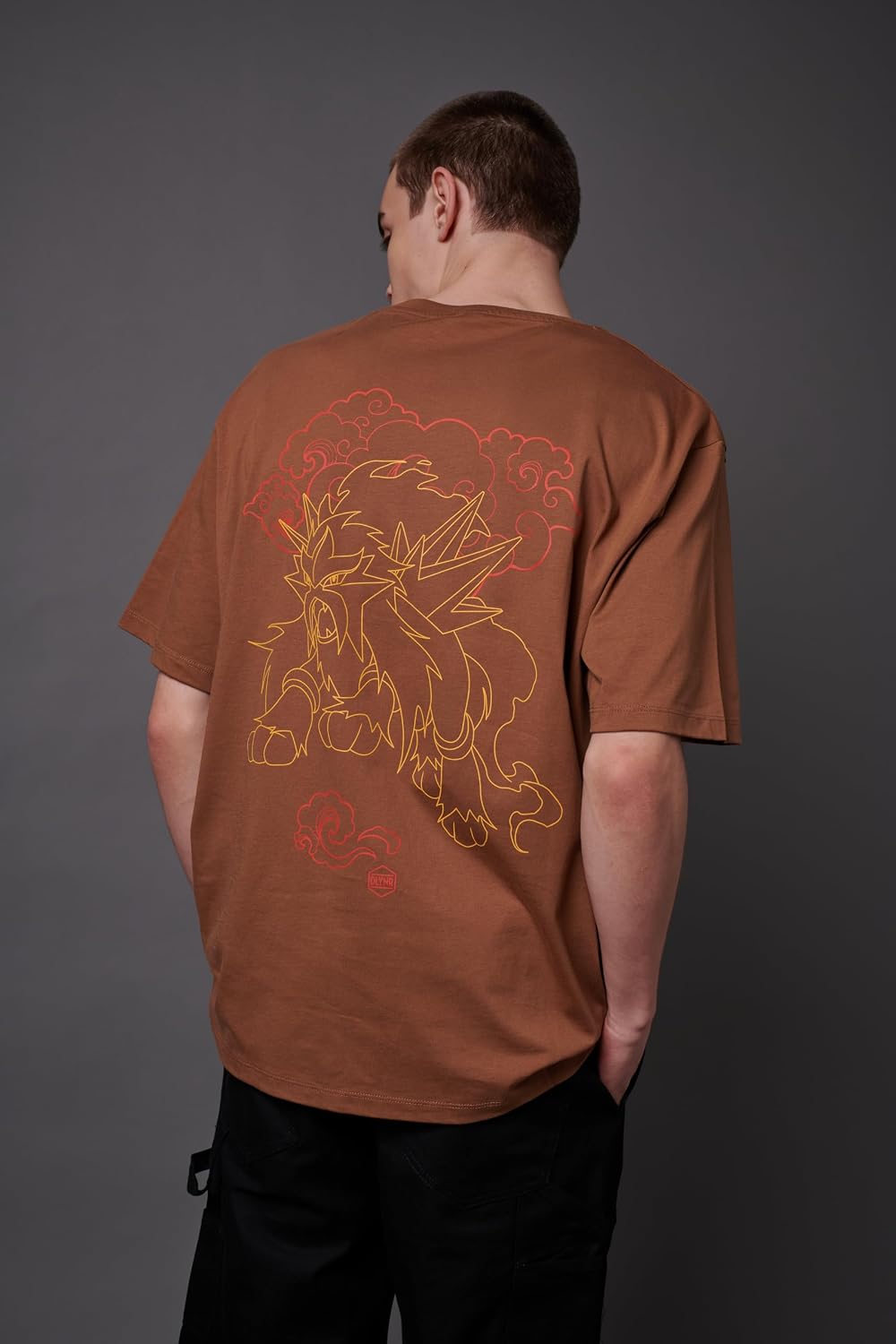 Detalle 2 de Dolly Noire x Pokémon Maglietta Cani Leggendari – Entei, Raikou e Suicune Unisex, Collezione Ufficiale