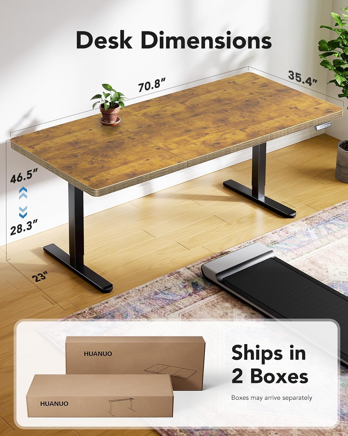 Detalle de HUANUO Electric Standing Desk, 71-Inch