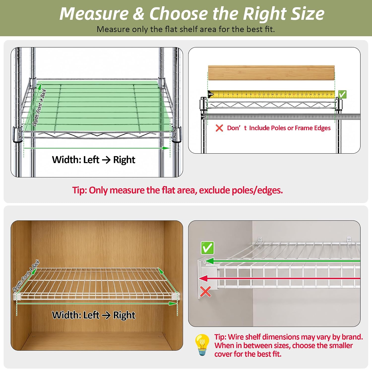 Thumbnail 2 de ClimbHope Bamboo Wire Shelf Covers (5pcs, 30" W x 16" D, Natural)