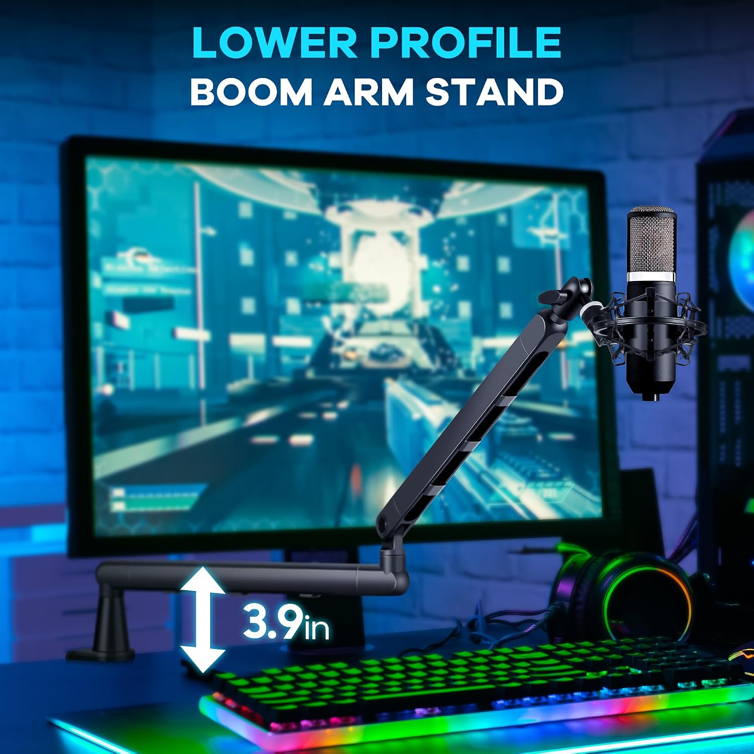 Thumbnail 1 de CAHAYA Low-Profile Microphone Boom Arm with 3.5-Inch Extension Pole