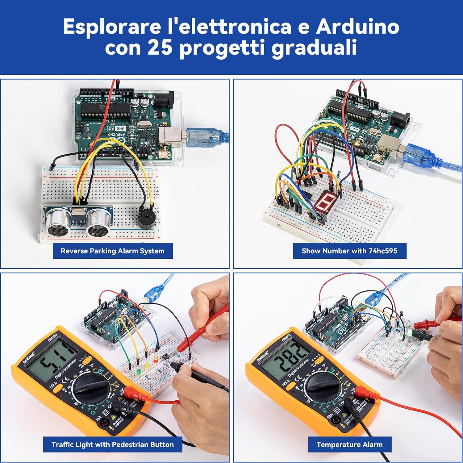 Thumbnail 3 de SunFounder Beginner's Lab Kit di avvio con Arduino Uno R3, multimetro e 34 progetti