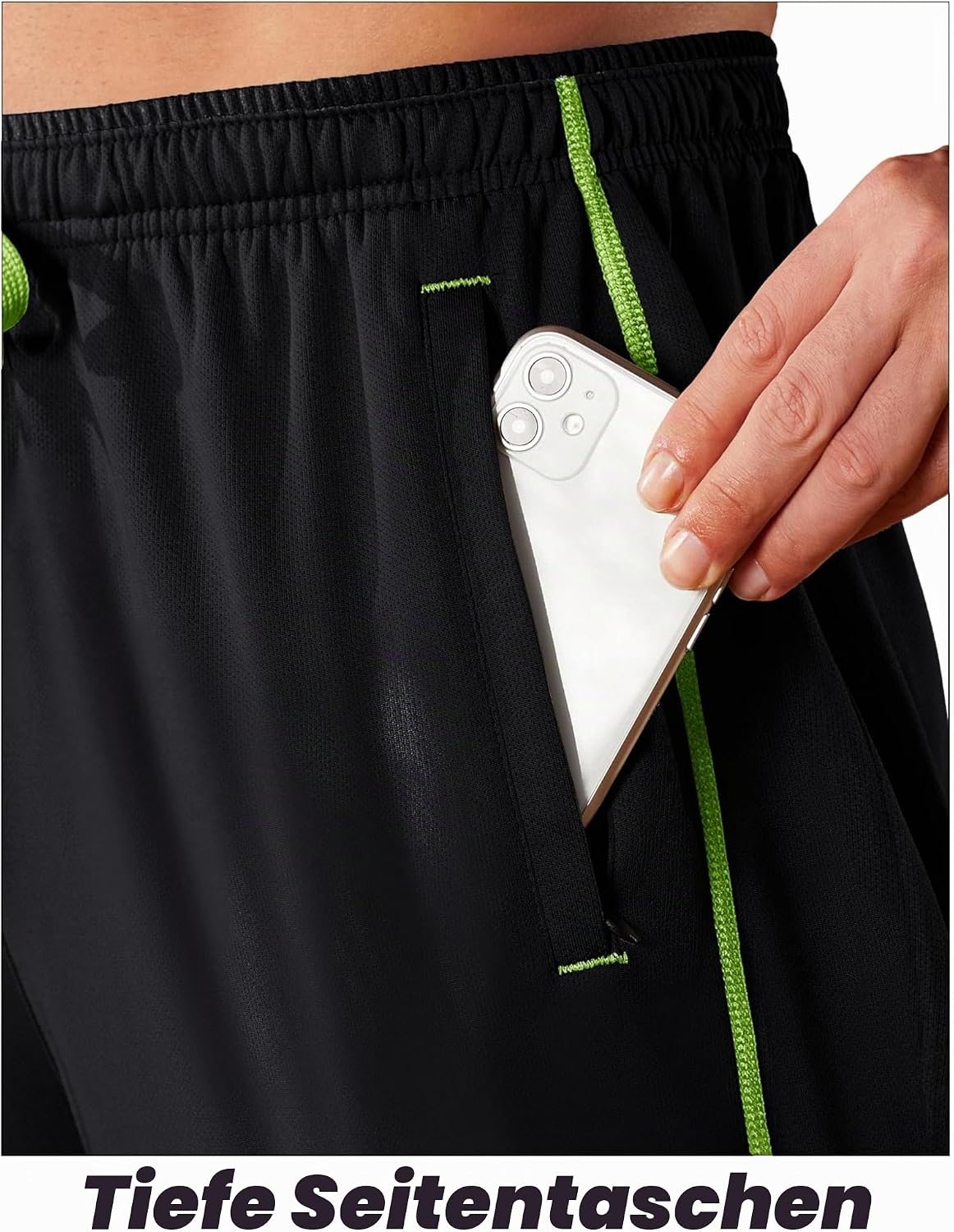 Detalle 2 de EKLENTSON Herren Trainingshose Jogginghose mit Mesh und Reißverschluss-Taschen