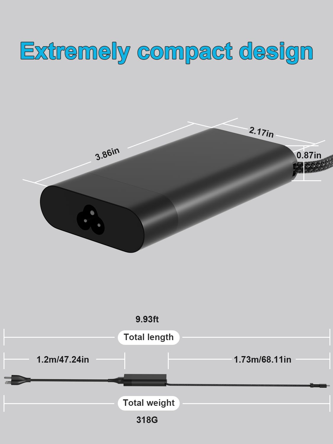 Detalle de 65W USB‑C Laptop-Ladegerät Netzteil für viele HP Modelle (u. a. EliteBook/ProBook x360, Spectre, ENVY x360)