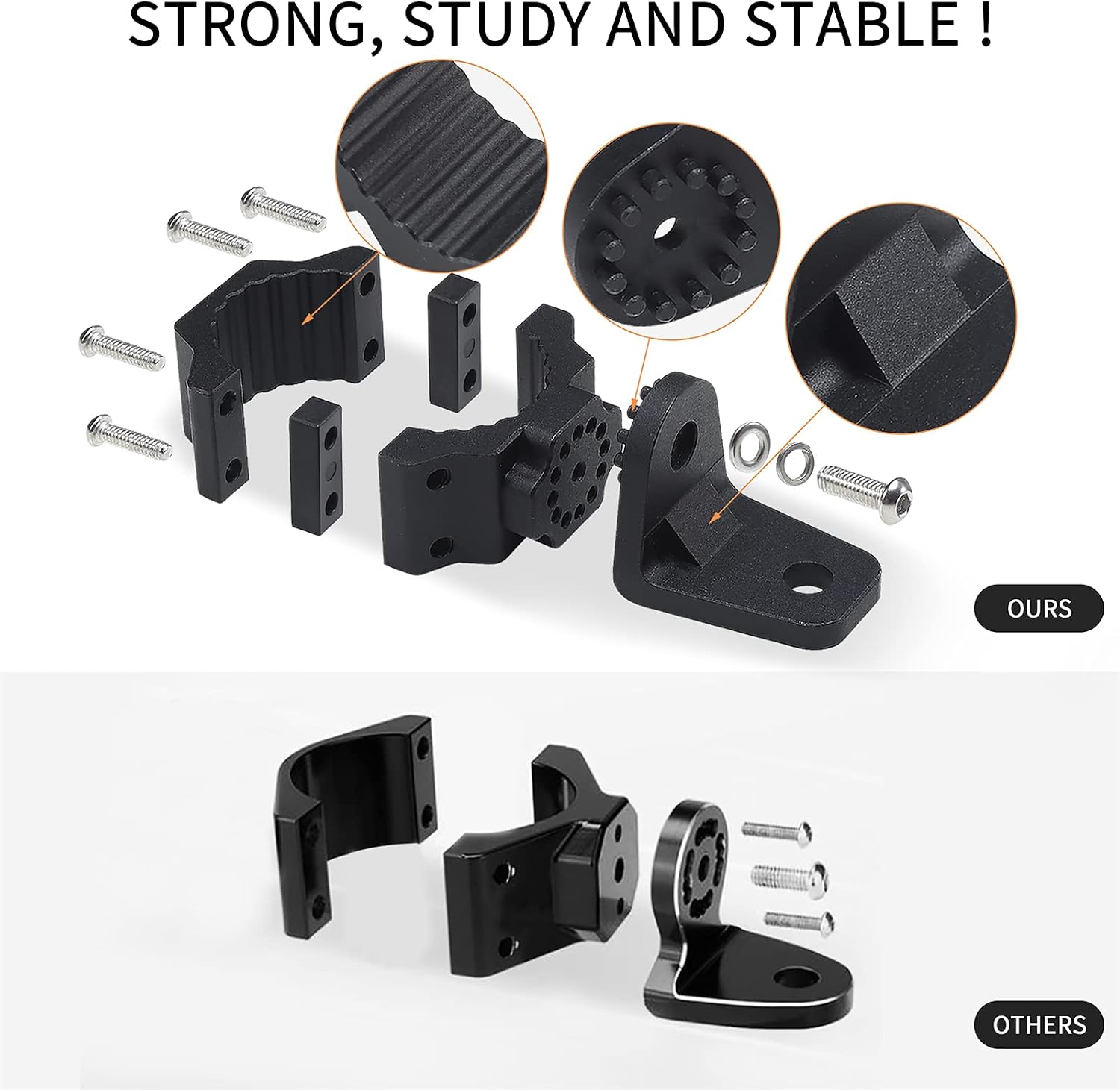 Thumbnail 6 de ZIDIYORUO UTV Whip Light Mount & Light Bar Bracket (1.75–2 in Roll Cage Clamp) with 360° Rotation