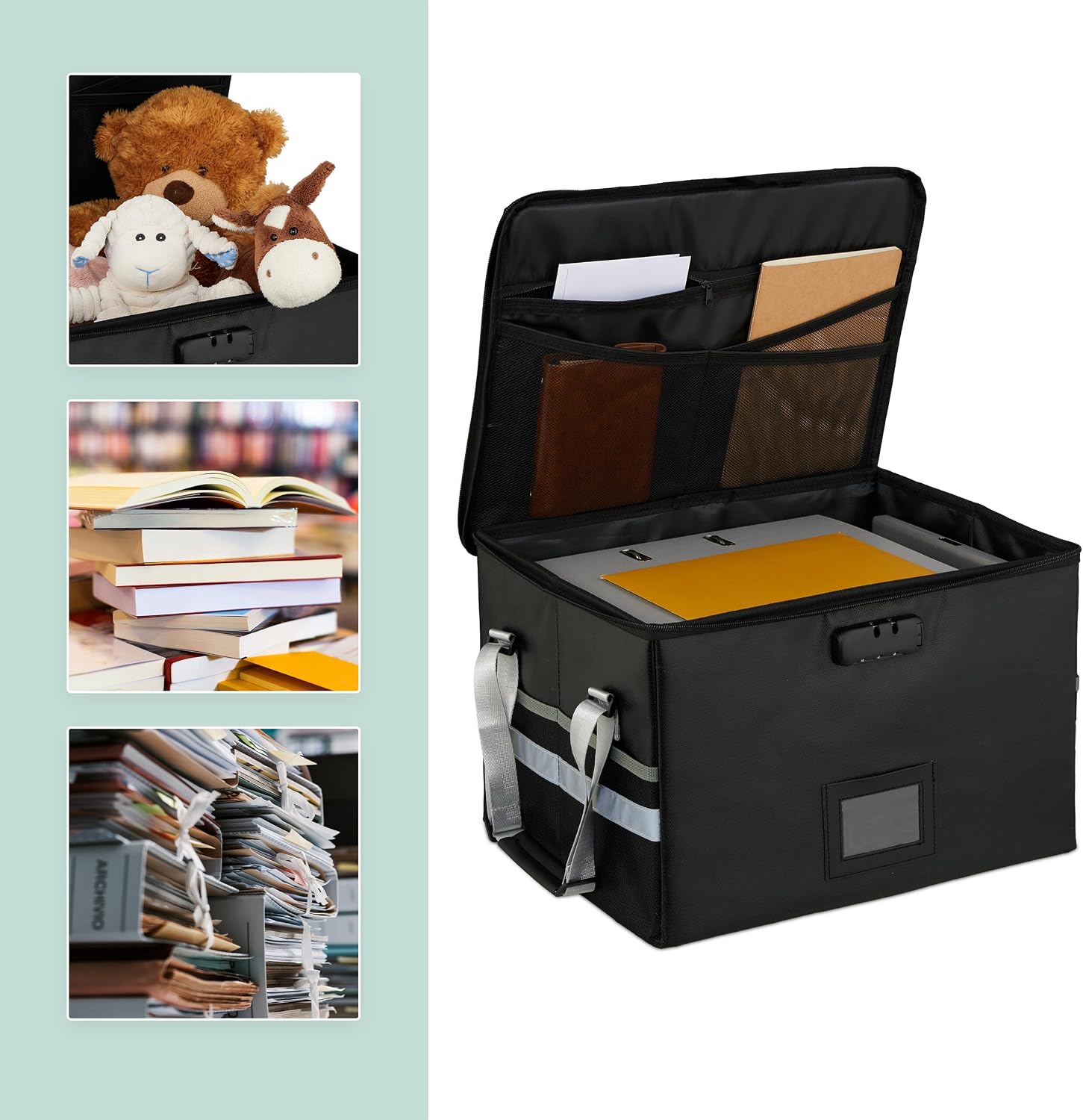 Thumbnail 4 de Relaxdays Fireproof A4 Document Case, Waterproof with 3-Digit Combination Lock