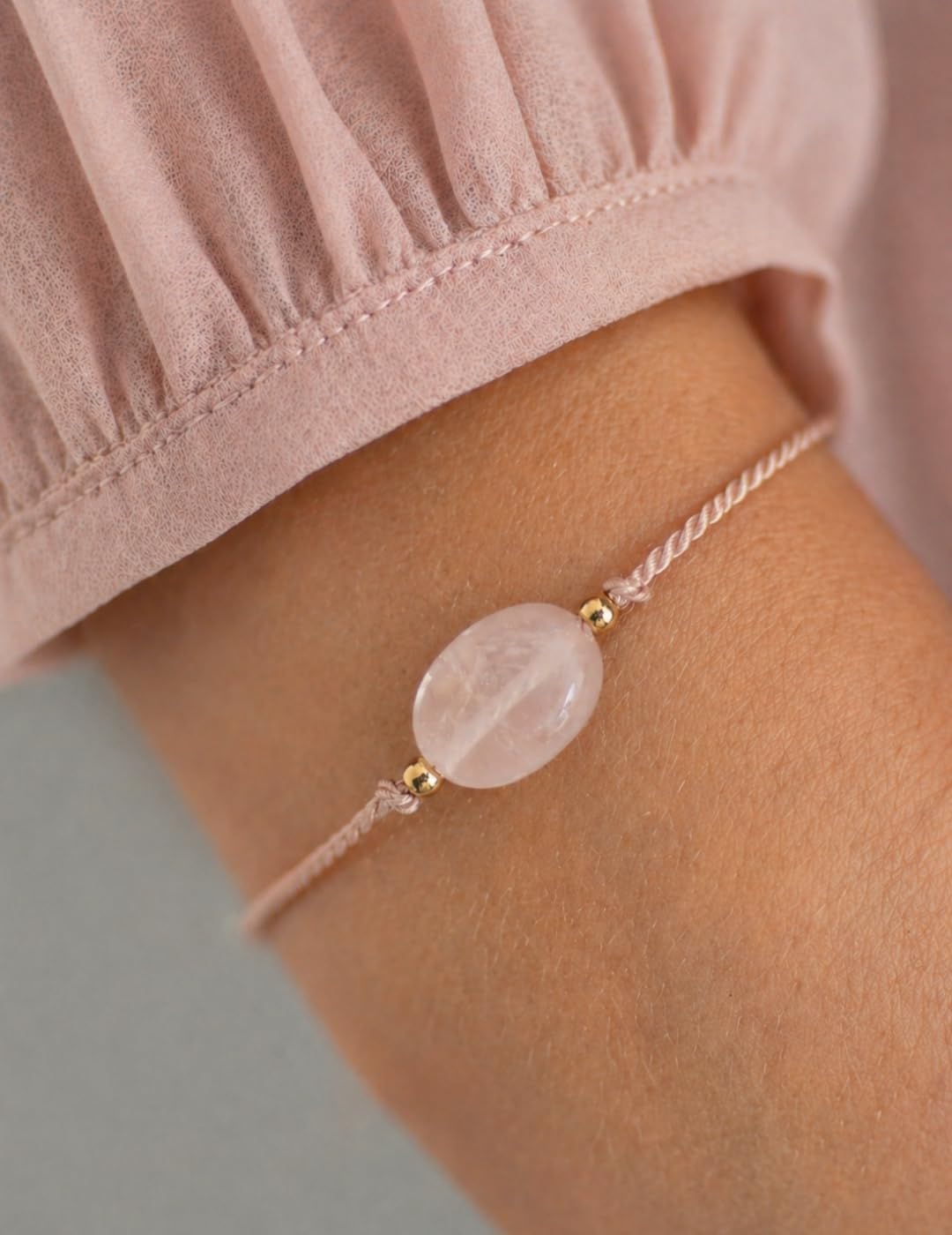 Thumbnail 2 de happymaker Edelstein Armband Damen – Rosenquarz, handgefertigt in Deutschland