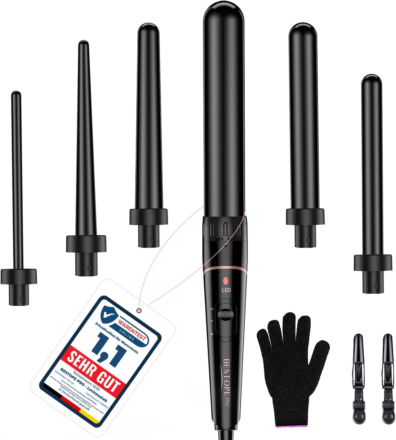 Detalle de Lockenstab 6‑in‑1 Set für Wellen 💇♀