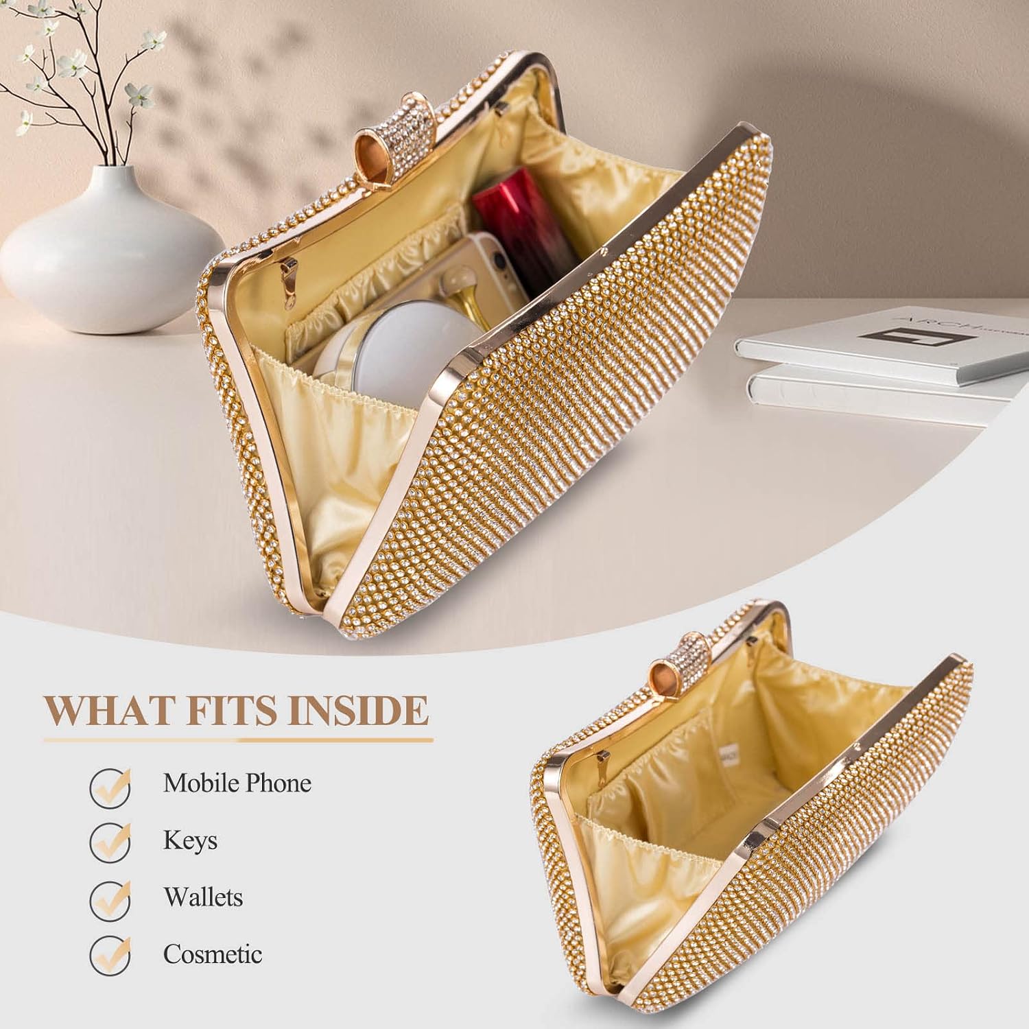 Thumbnail 5 de BAIGIO Damen Clutches Elegant Abendtasche