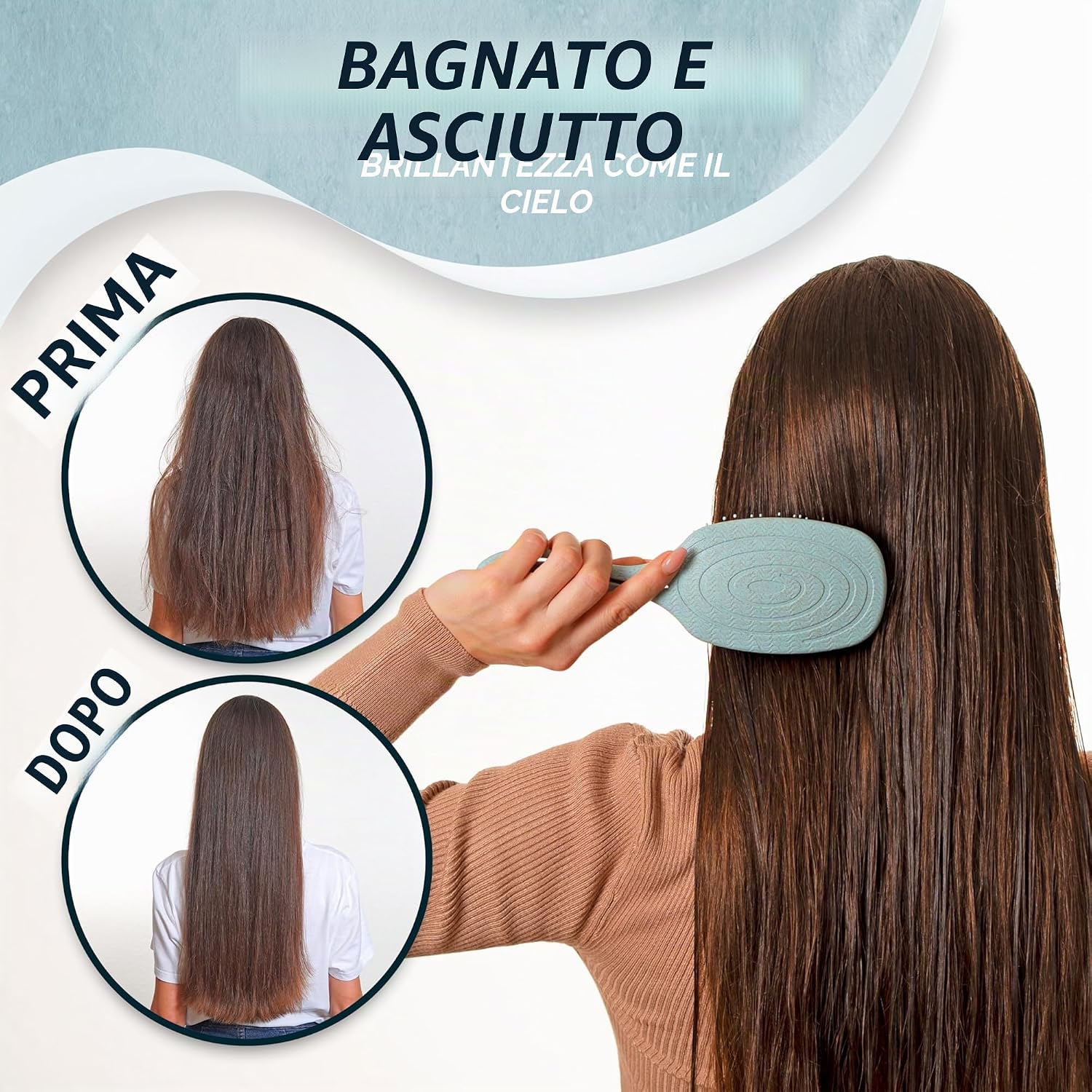 Detalle de marQus Spazzola paddle con setole di cinghiale – lucentezza, volume e cura universale per tutti i tipi di capelli