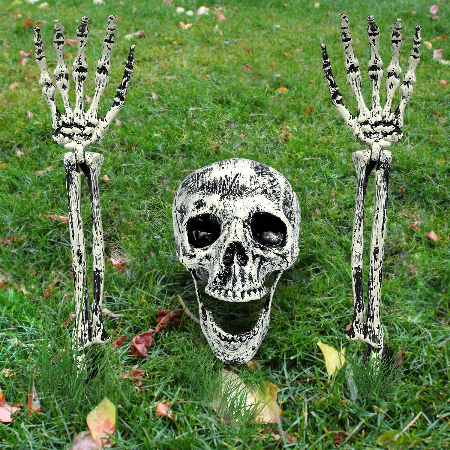 Detalle de GGAQHLK skull-B-3p Halloween Skeleton Stakes, 3-Piece Plastic Set