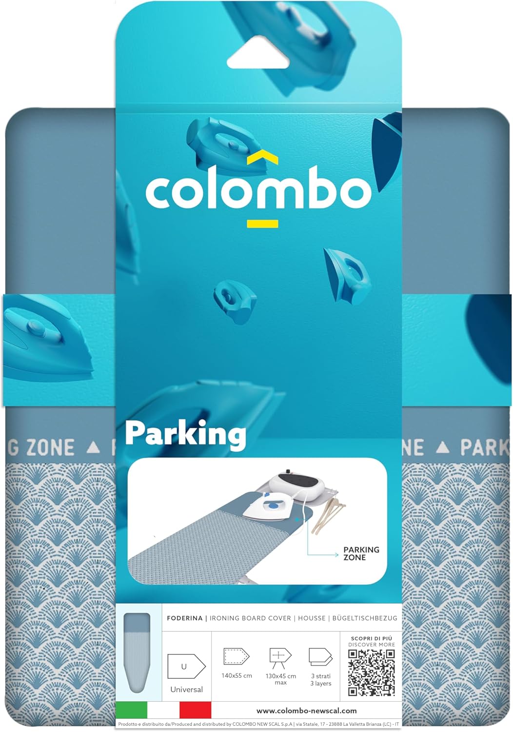 Thumbnail 2 de Colombo Copriasse da Stiro Parking 140x55 cm in tre strati con clip e zona parking
