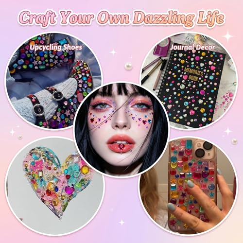 Thumbnail 4 de BelleOnyx 18000 Pcs Resin Jelly Rhinestones Kit (18 Colours, 3mm) with Multishape Gems & Glue