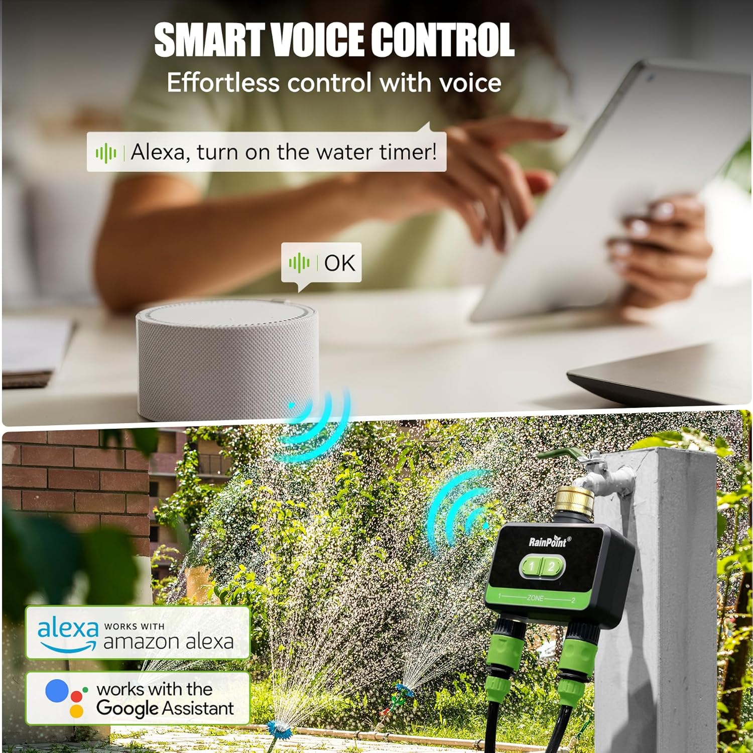 Thumbnail 6 de RAINPOINT Timer Irrigazione 2 uscite: controllo intelligente per giardino con Alexa e Google Assistant