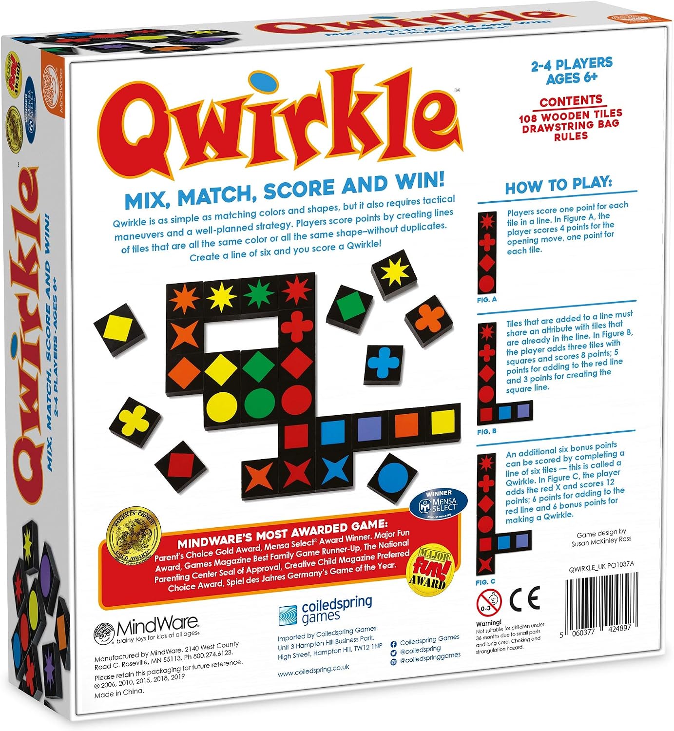 Detalle de Mindware Qwirkle UK Edition board game 🎲