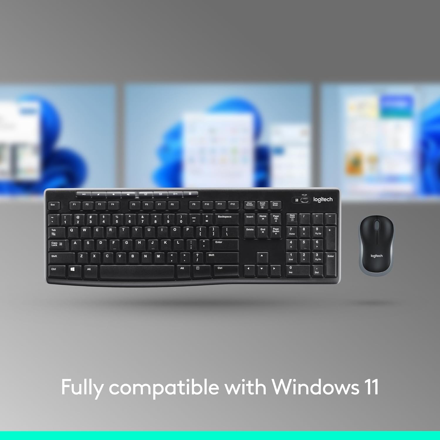 Detalle 1 de Logitech MK270 Full Size Wireless Keyboard and Mouse Combo — Black