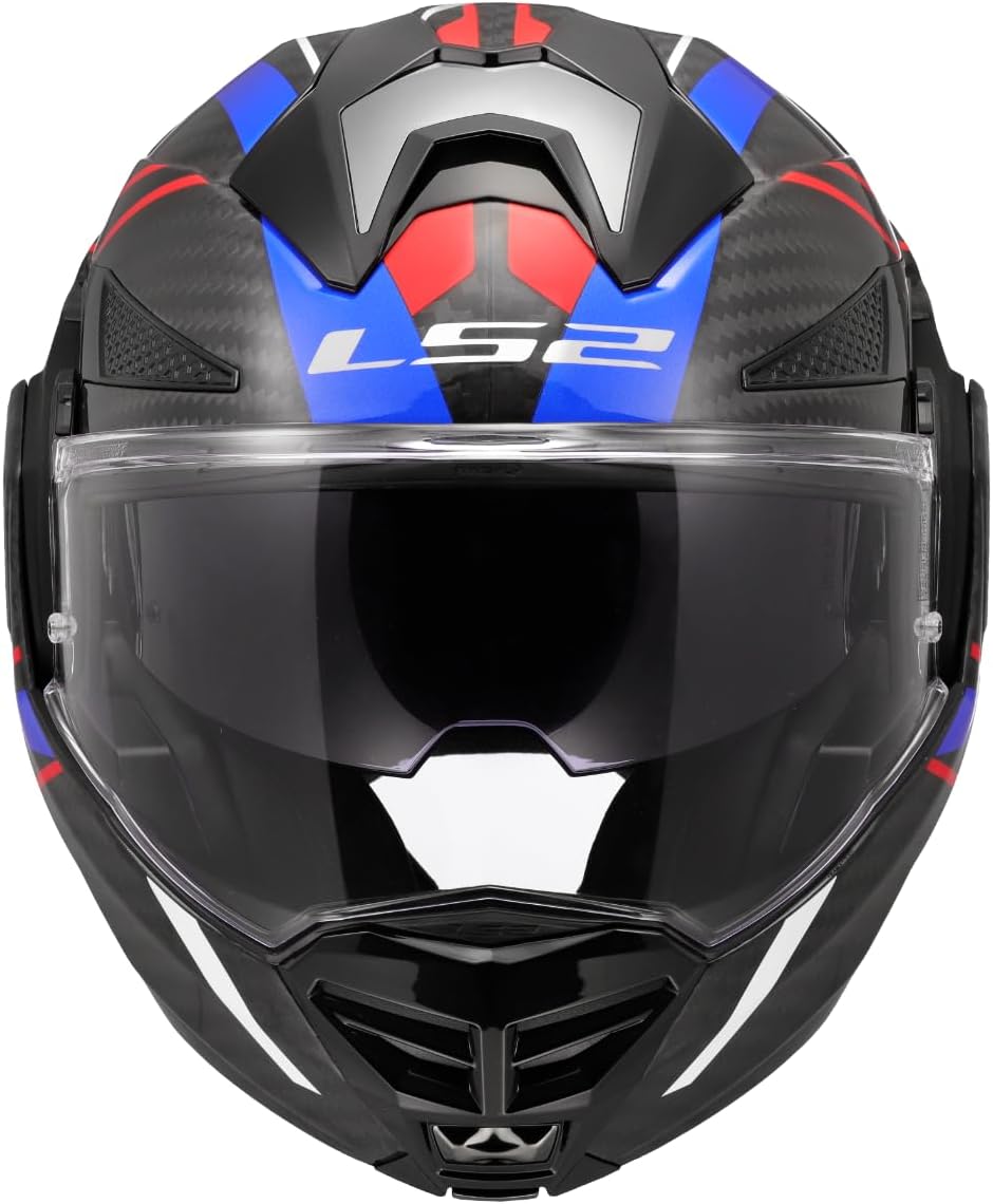 Thumbnail 4 de LS2 Advant X Carbon Future II - Casco modularità avanzata in gloss bianco/blu, taglia L