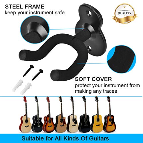 Thumbnail 1 de MOREYES Lot de 3 crochets muraux pour guitare – support robuste en acier avec protections EVA