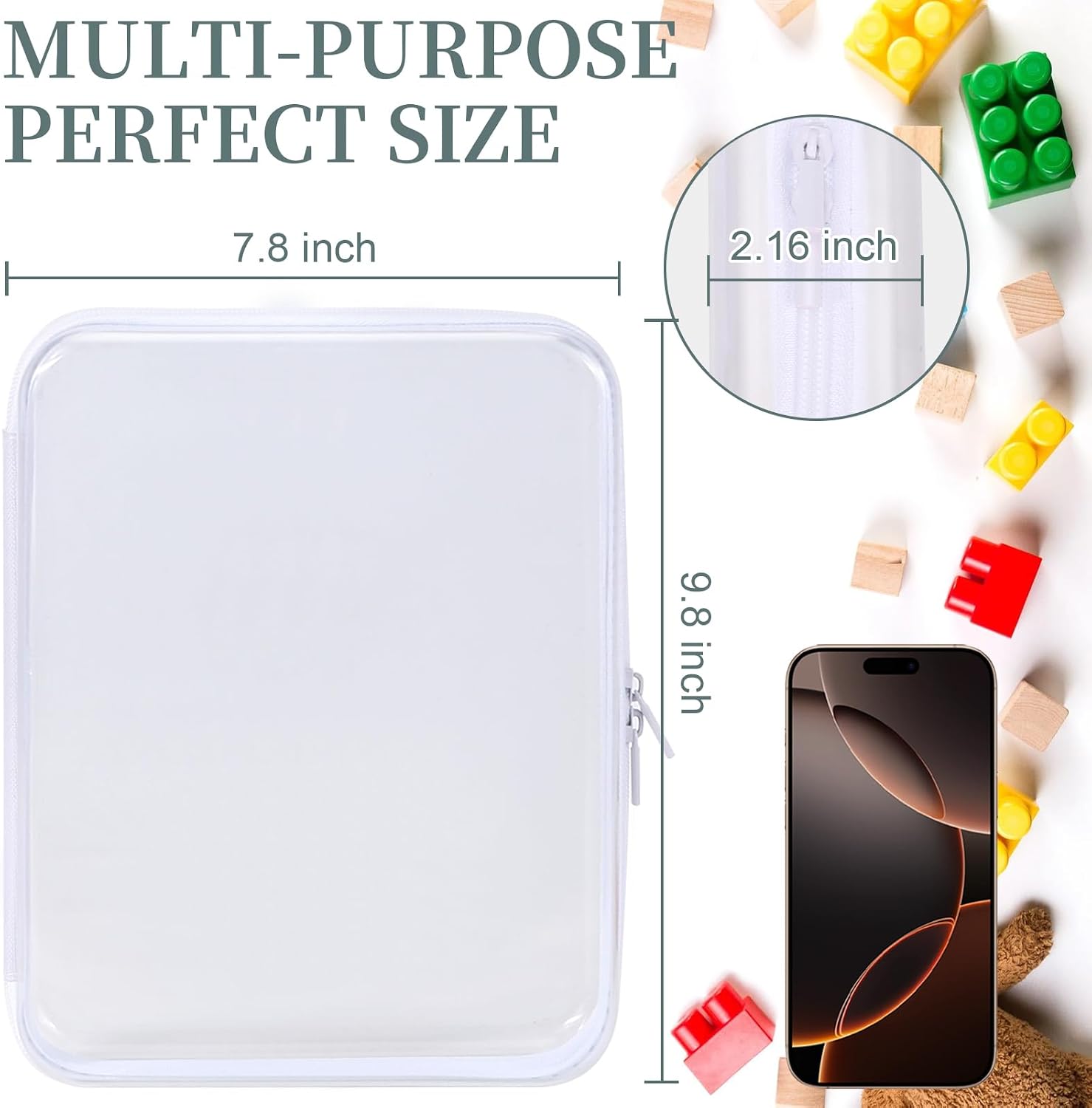 Detalle de YOPCDJ 3 Pack Clear Hard Shell Zipper Case