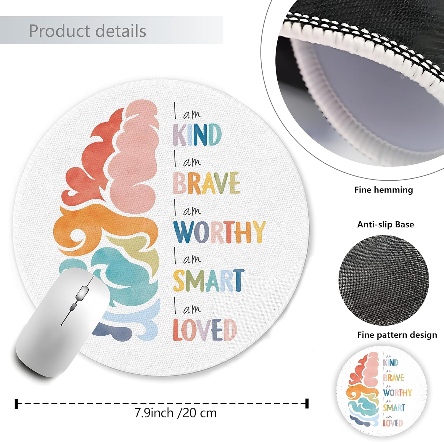 Thumbnail 2 de WOOGCHEIR Mouse Pad, 7.9 x 7.9 Inch