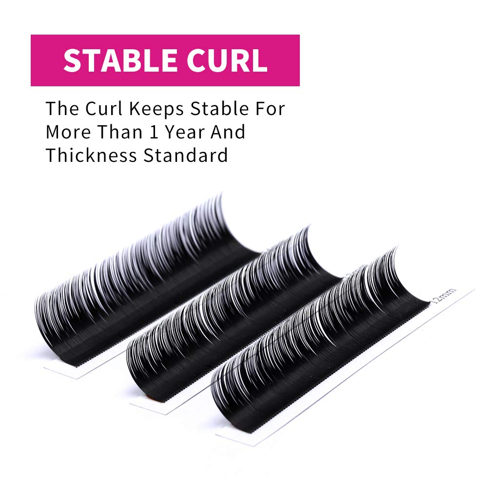 Thumbnail 5 de FADLASH Selbstfächernde Volumen Wimpern Easy Fan Lashes für Wimpernverlängerung (12 Rhein, D-Kurvatur, 0,03 mm)