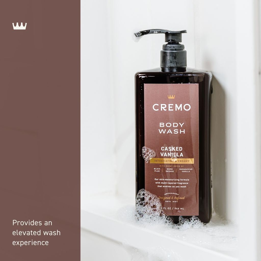 Detalle de Cremo Casked Vanilla Body Wash for Men, 32 Fl Oz, Rich Lather