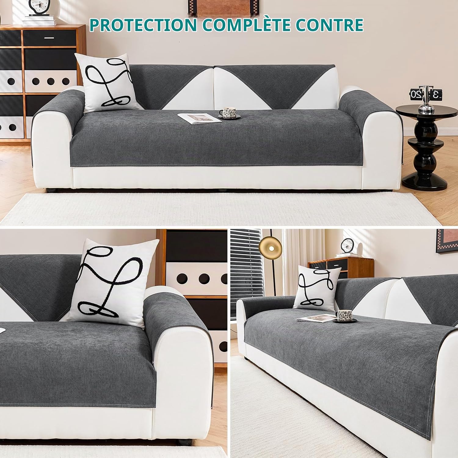 Detalle 1 de Deep Dream FSSFD-SH-90*120 bankhoes, donkergrijs, waterdicht en antislip