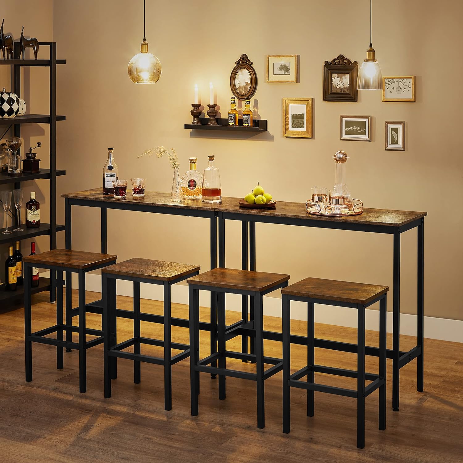 Detalle 2 de VASAGLE LBT218B01 bar table set for breakfast
