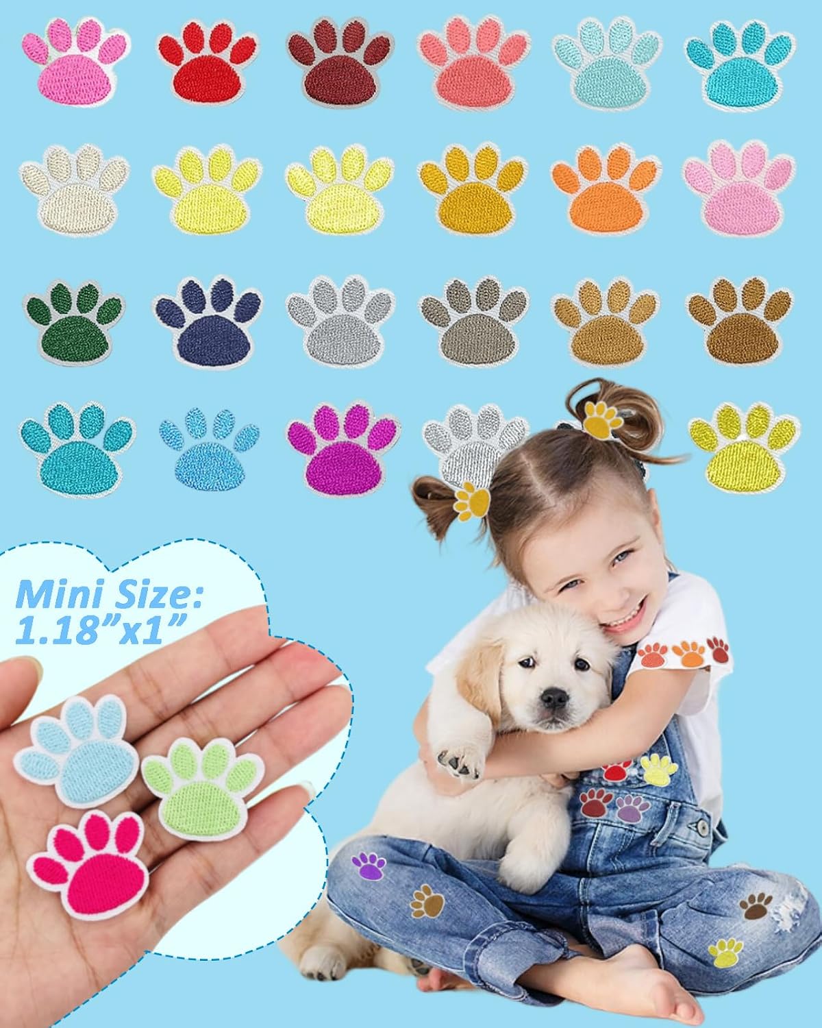 Detalle de Embroidered Paw Patches, 36-Pack