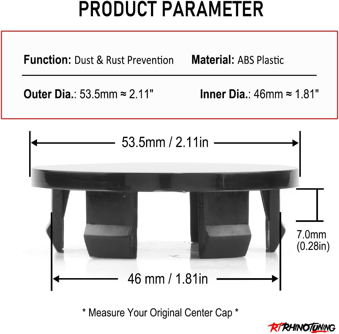 Thumbnail 1 de RhinoTuning 4 Pack 53.5 mm Wheel Centre Caps for 2005–2010 Cobalt / Impala / Monte Carlo / Malibu