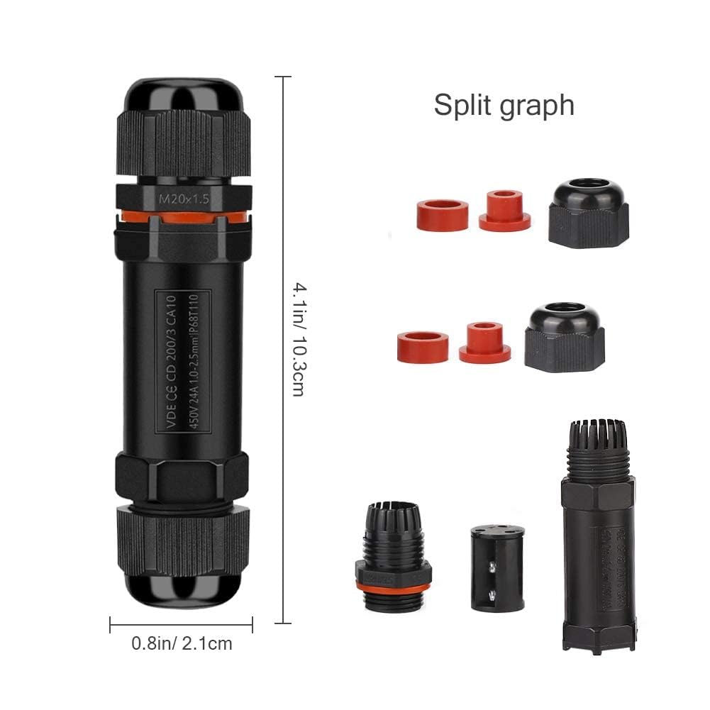 Thumbnail 6 de HOSPAOP JM-M20 3-polige kabelverbinder IP68, 3-12 mm, zwart, 4 stuks